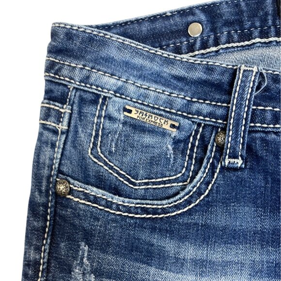 Be Rocks For Express Women's Blue  Medium Wash Rock Revival Bootcut Jeans Sz 2R - Picture 5 of 12